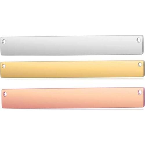 3pcs/lot Steel Gold Rose Gold Filled Stainless Steel Blank Bar for OEM Engrave Necklace Wholesale DIY Jewelry Finding Supplies