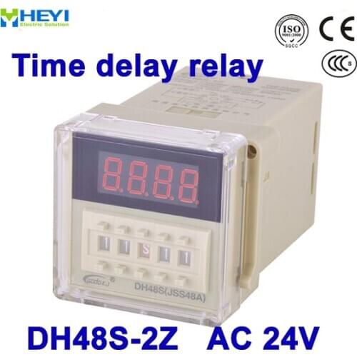 Digital time delay relay DH48S-2Z AC 24V time relay with the socket time switch relay