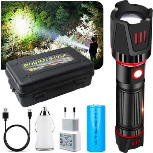Most Powerful Led Flashlight Torch Cree Xhp50 Tactical Flashlights Usb Rechargeable Flash Light Use 18650 26650 Battery HandLamp