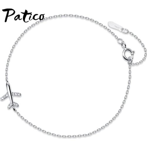 Real 925 Sterling Silver Airplane Pendant Necklace Earrings for Girls Students Original Charm Bracelet Necklace Jewelry Gift