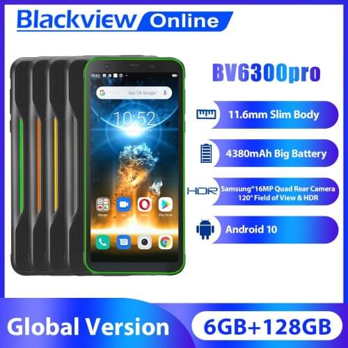 Blackview BV6300 Pro Helio P70 6GB+128GB IP68 Waterproof Rugged Smartphone 4380mAh Android 10 NFC 4G Mobile Phone Global Version