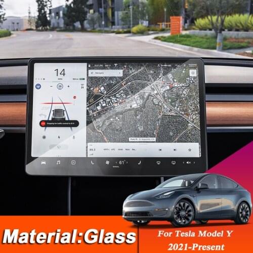 Car Styling GPS Navigation Screen Glass Protective Film Sticker For Tesla Model Y 2021-Present Control of LCD Screen Accessories