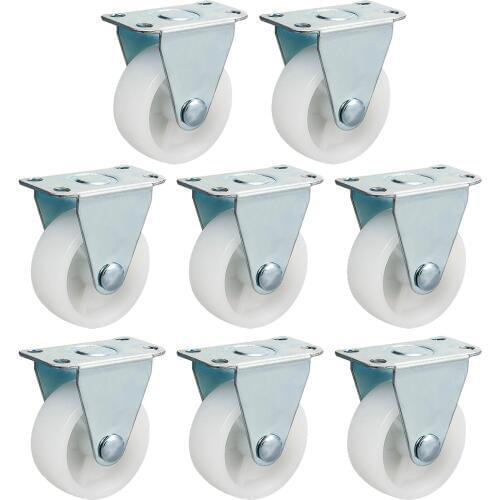 Uxcell 2 Inch Fixed Caster Wheels PP Top Plate Mounted Caster Wheel 1.5inch Fixed 8pcs