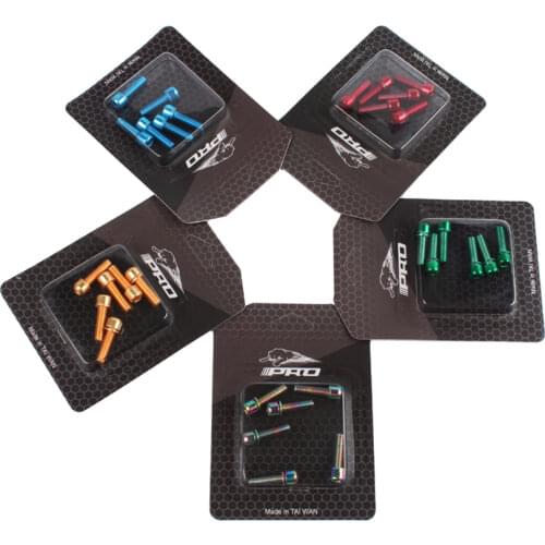 IIIPRO MTB bike handlebar screws Titanium-plated color spiral mountain bicycle M5*18MM riser stem screws