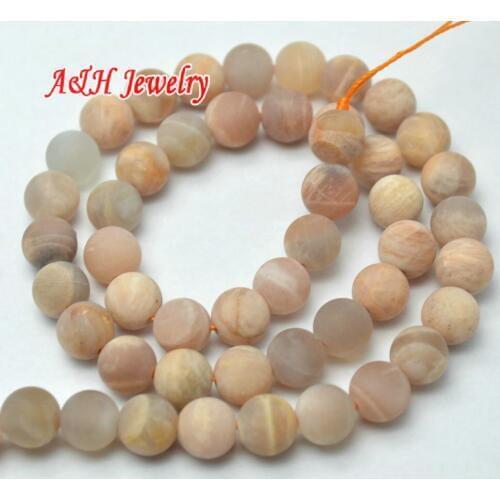 High Quality Matte Natural Sunstone Round Beads 16'' Champagne Color Fashion Jewelry Making Beads