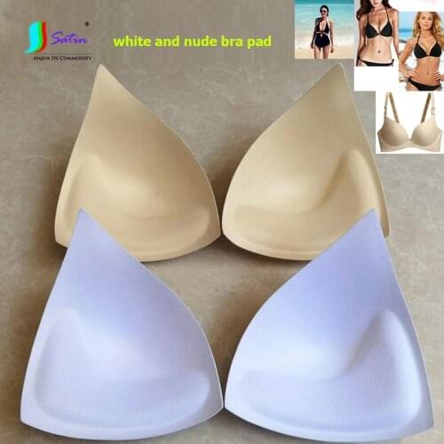 Big Size Women Swimsuit Bikini Underwear Skirt Bra Decorate Deep V triangular Thickened White Sponge Chest Cup Pad A0518L