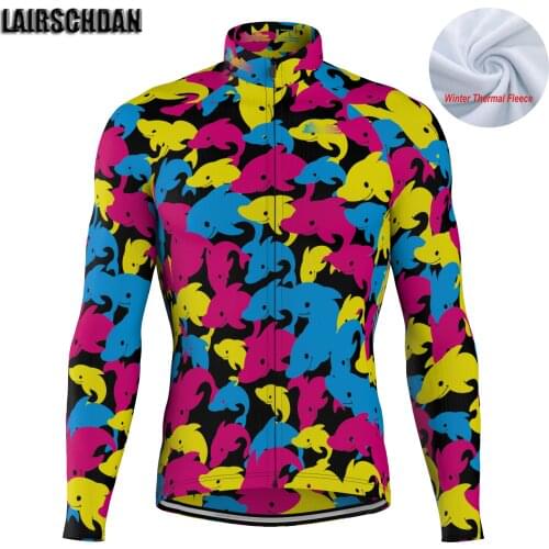LairschDan Winter Fleece Thermal Warm Cycling Jersey Jacket Riding MTB Bike Windproof Sports Mans Racing Bicycle Ropa Ciclismo