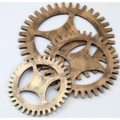 1PC Wood Gear Wall Decoration Creative Wooden Arts Crafts Cafe bar Wall Retro Industry Ancient Dear Home Decoration JL 293