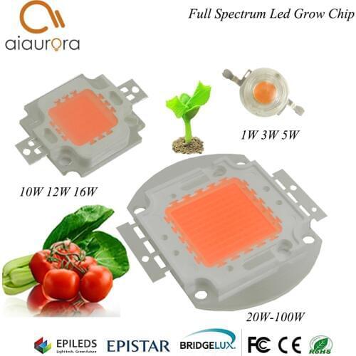 1W 3W 20W 30W 50W 100W 120W Led grow light chip full spectrum 380-840nm 100W led grow light 60pcs 3W Bridgelux DIY grow light