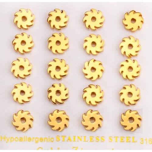 10 Pairs Korean Earring Wholesale Jewelry Stainless Steel Stud Earring Brinco Women Girl Gold Color Small Earring Accessories