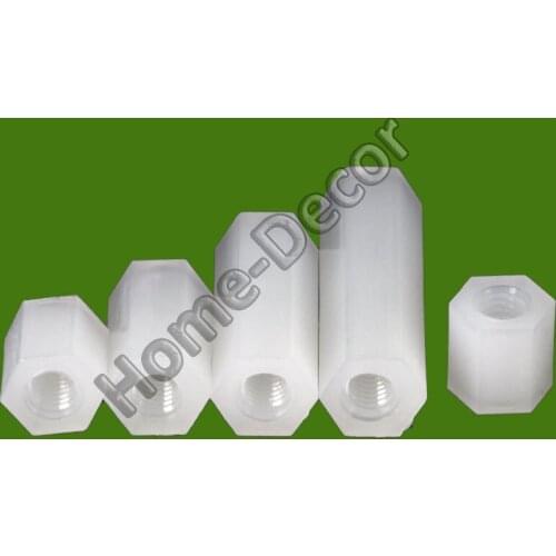 100 PCS Nylon Bolt Hexagonal with M3&M4 Screw Hole Stud Isolated Screw for PCB Board Supporter Nylon Isolator