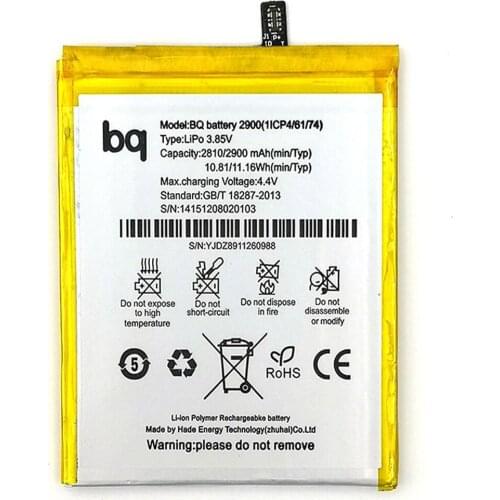 2pcs/lot 2900mAh BQ 2900 BQ2900 Battery 2900 Battery for BQ Aquaris X5