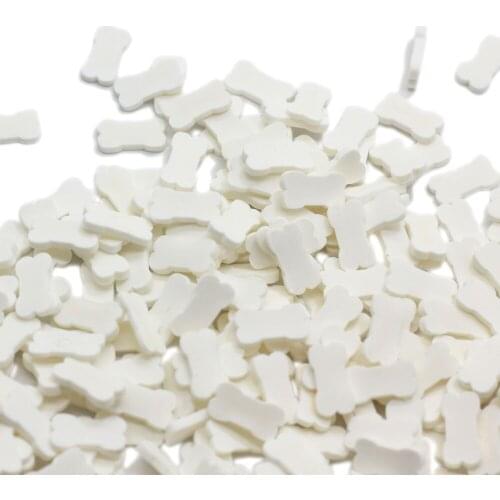 200/50g Halloween White Bone Hot Clay Sprinkles Nail Art Soft Clay Bone Shape Slice DIY Scrapbook Phone Nail Art Decoration