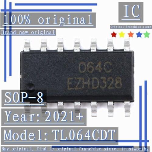 2021+100% Brand new original 10PCS-50PCS TL064CDT SOP-8 Quad JFET input operational amplifier