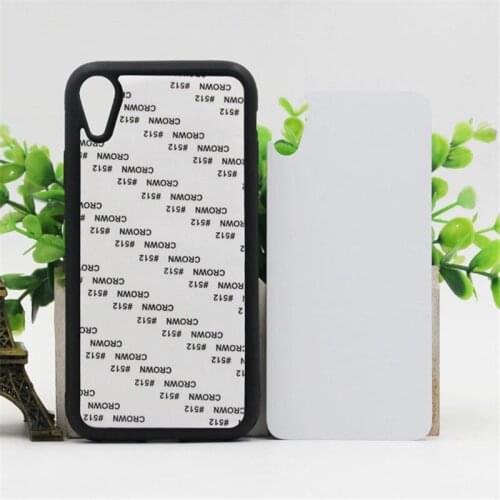 2D Sublimation Blank Case For iPhone XR Xr TPU+ PC Cover Aluminium Metal Plates and Glue 10pcs/lot