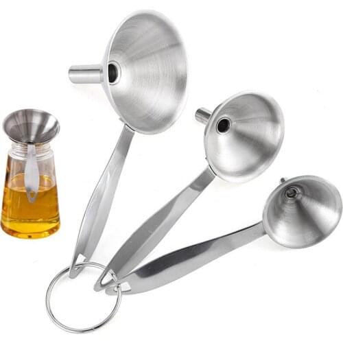 4Sets Stainless Steel Funnels with Handle for Transferring Liquid Fluid Dry Ingredients And Powder Flask Filter Funnel Wholesale
