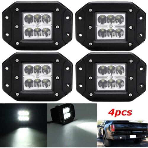 4pcs 4" Flood/Spot 6LED Light Bar Backup Reverse Rear Bumper Lamp For Offroad lada 4x4 Jeep SUV Pickup Camper Trailer Dodge