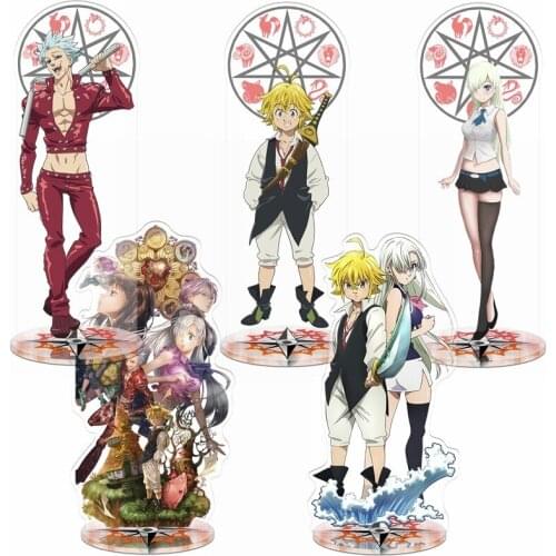 Anime The Seven Deadly Sins Meliodas Elizabeth Liones Acrylic Stand Figure Model Plate Display Tabletop Decorate Cosplay Toys