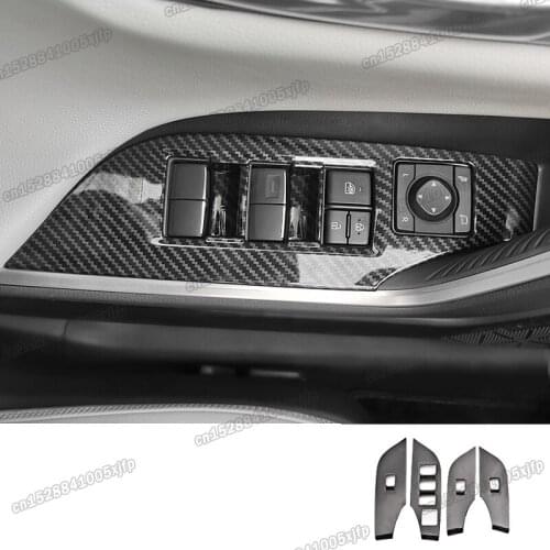 Car Door Window Lifter Switch Control Panel Cover Decoration for Toyota Rav4 2020 2021 Xa50 Interior Accessories Mouldings Auto