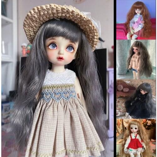 BJD SD 1/3 1/4 1/6 1/8 1/12 bangs curly wig high temperature fiber heat-resistant silk hair doll wig