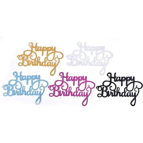 10pcs Glitter Paper Cake Topper Cupcake Birthday Party Happy Birthday Decoration