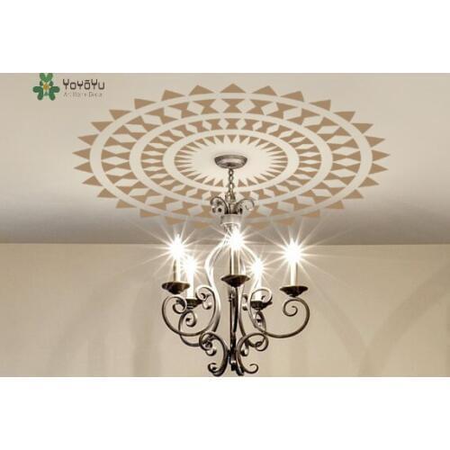 Big Size Choose Ceiling Medallion DECAL Modern Aztec Ethnic Decor Removable Art Vinyl Lamp Chandelier Wall Sticker NY-435