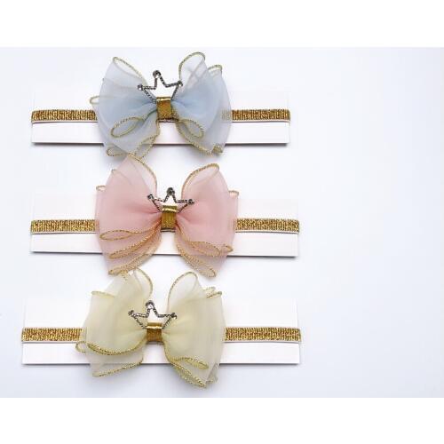 Boutique 15pcs Fashion Glitter Tiaras Bow Headbands Solid Rhinestone Bowknot Soft Hairbands Princess Headwear Hair Accessories