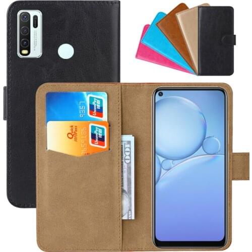 Luxury Wallet Case For Vivo Y30 Global PU Leather Retro Flip Cover Magnetic Fashion Cases Strap