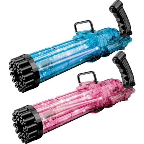 21 Hole Gatling Bubble Gun Toy New Design Automatic Big Bubble Maker Blower Machine For Children Summer Soap Bubble Gun Bath Toy