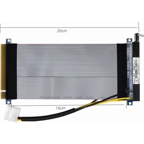 Mining PCI Express 16X Riser Flexible Ribbon Extender Cable PCIe x16 Extension with 12v Molex 4pin Power Cable