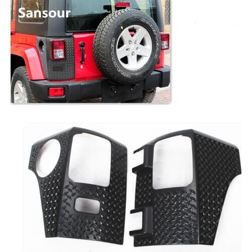 Sansour Car Lamp Hoods for Jeep Wrangler JK Car Rear Tail light Lamp Cover Guards Sticker Accessories for Jeep Wrangler JK 2007