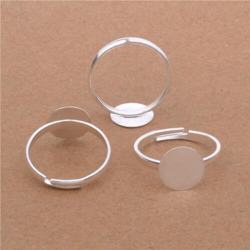 Hot Sale 40pcs Open Ring Circle With 10mm Pad Adjusted Flat Ring Base 10mm Gold Silver Antique Bronze Plated For Jewelry Making