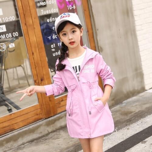 Jacket for Girls Spring Outerwear Girls Trench Kids Waterproof Children Jackets Girls Teenages Clothes Childrens Clothing