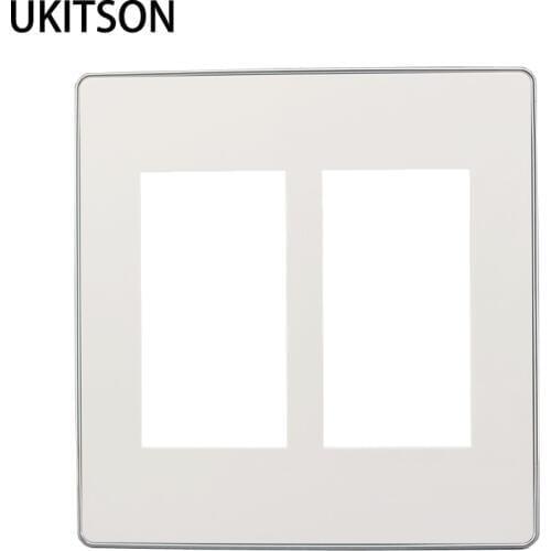 Silver Edge 120x120mm Wall Plate White Face Panel Suit 6 Slots For HDMI TV RJ45 Socket