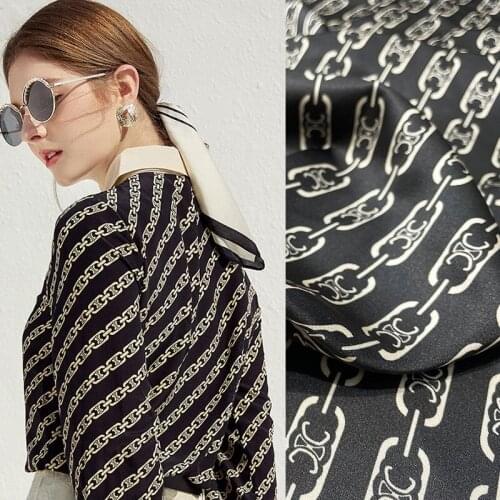 Spring/Summer New Chain Shirt Stretch Satin Fabric For Dress Per Meter Fashion Clothing Design Material Cloth Alibaba Express