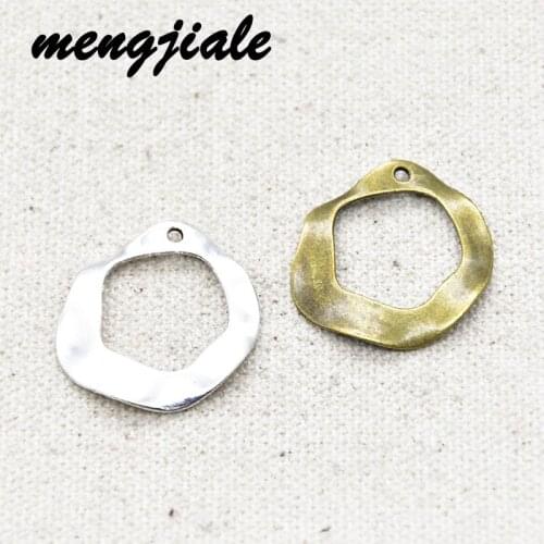 15pcs Wholesale Two Color Western Style Earrings Charms Alloy Metal Pendants For DIY Handmade Jewelry Accessories Making 25*24mm