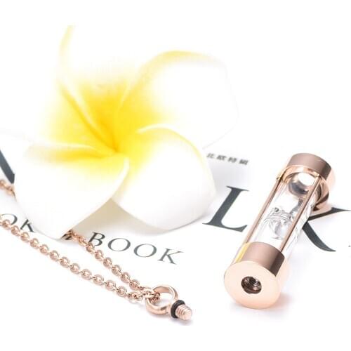 Openable Glass Vial Hourglass Necklace Four Colors Women Pendant Memorial Ash Urn Bottle Necklace Cremation Pet Urn Jewelry