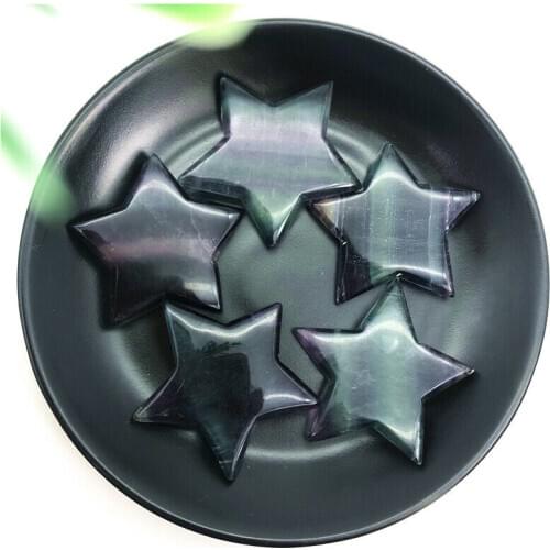 1PC Natural Colorful Fluorite Quartz Hand Carved Star Crystal Stones Healing Gifts Natural Stones and Minerals