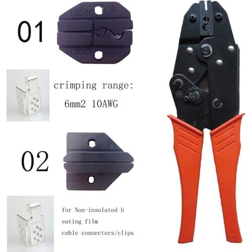 Hand crimping tool for heating film non-insulated terminal crimping pliers connectors