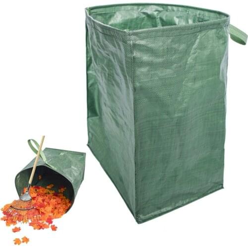 Garden Litter Bag Heavy Duty Green Leaf Storage Bag Outdoor Reusable Waste Bag Large Capacity Bag
