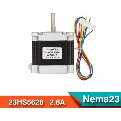Nema23 23HS5628 4 Lead Nema 23 Stepper Motor 57 165 Oz-in 56mm 2.8A 6.35mm/8mm TB6600 CNC Laser Grind Foam Plasma Cut