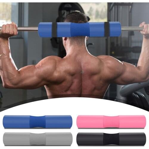 Barbell Squat Pad Neck Shoulder Protective Pad Support with Fixing Straps for Squats Lunges Hip Thrusts Weight Lifting Bar