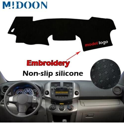 MIDOON Car Dashboard Cover Silicone Non-Slip Carpet Anti-UV For Toyota Old RAV4 2006 2007 2008 2009 2010 2011 2012 DashMat Dash