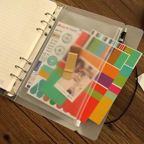 A5/A6 PVC Loose-Leaf Notebook Zipper Bag 6 Hole Loose-Leaf Folder Business Card Bag Cutting Template Storage Loose-Leaf Bag