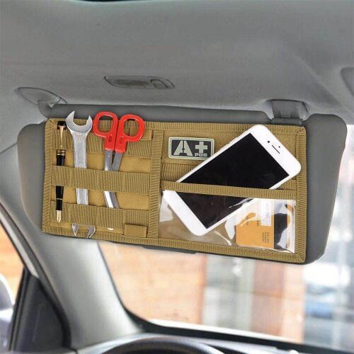 Molle Tactical Vehicle Visor Panel Storage Bag Sun Visor Organizer Tool Pouch Utility Multiple Outdoor Tools