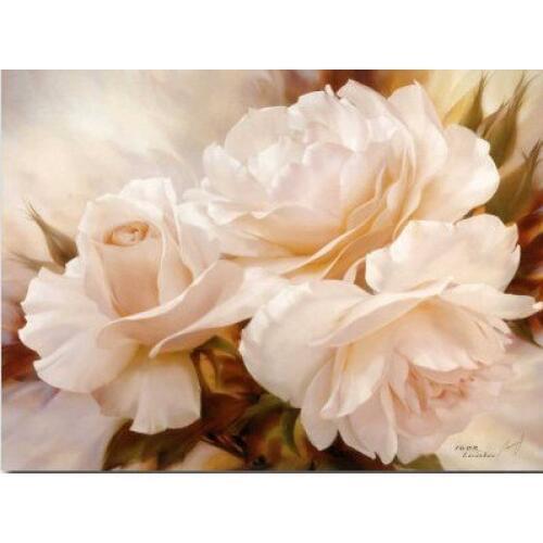 Embroidery Pure White Rose Flowers Bedroom Needlework 14CT Counted Unprinted DMC DIY Cross Stitch Kits Handmade Arts