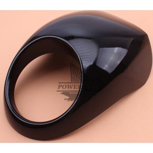 Bright Black Motorcycle Head light Mask Headlight Fairing Front Cowl Fork Mount For Harley Sportster Dyna FX XL 883 1200