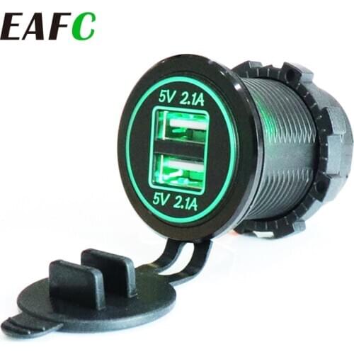12-24V USB Cigarette Lighter Charger for Motorcycle Auto Truck ATV Boat LED Car 4.2A Dual USB Charger Power Adapter Outlet Power