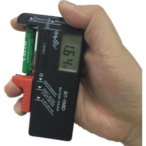 1pcs High Quality BT-168D BT168D Universal Battery Tester For 9V 1.5V And Button Cell AAA AA C D