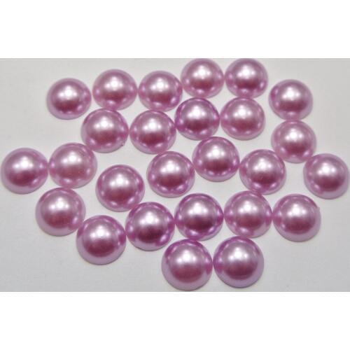 100pcs Purple Half Pearl Bead 12mm Flat Back Scrapbook Craft simulated pearl Accessories Jewelry diy Decoration